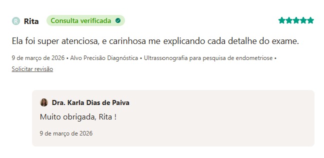 Avaliação verificada de Rita no Doctoralia